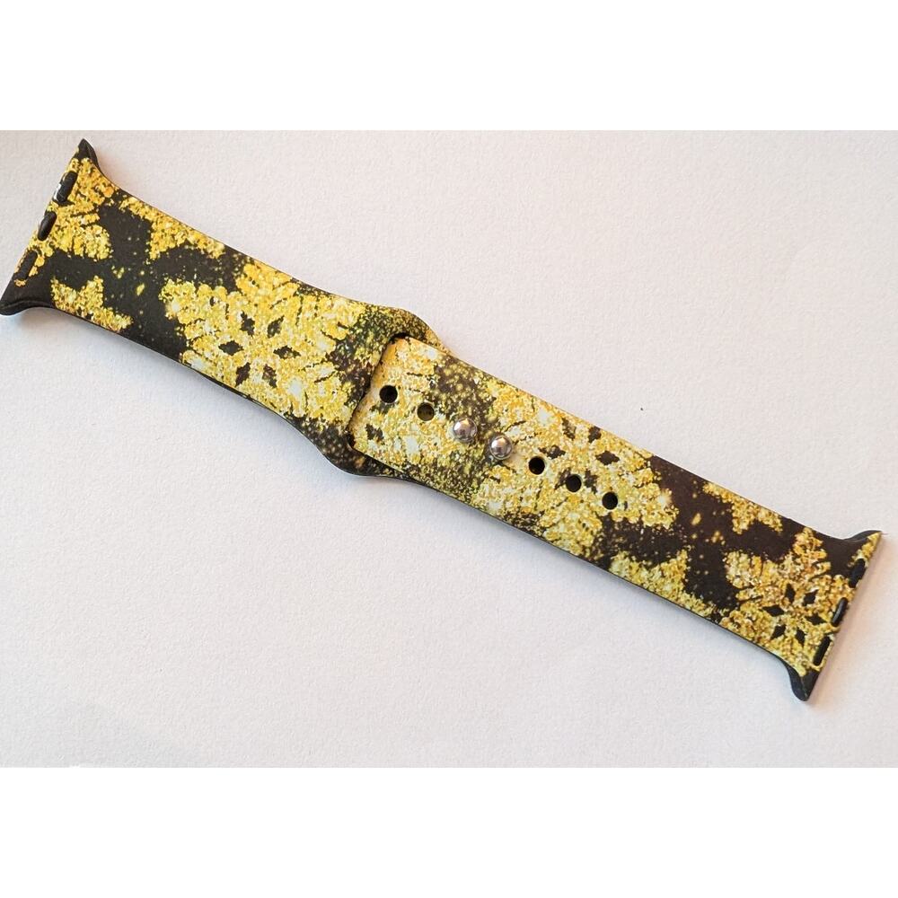 Posh Tech Apple Watch Band Black Yellow White Set of 2 - Picture 3 of 8